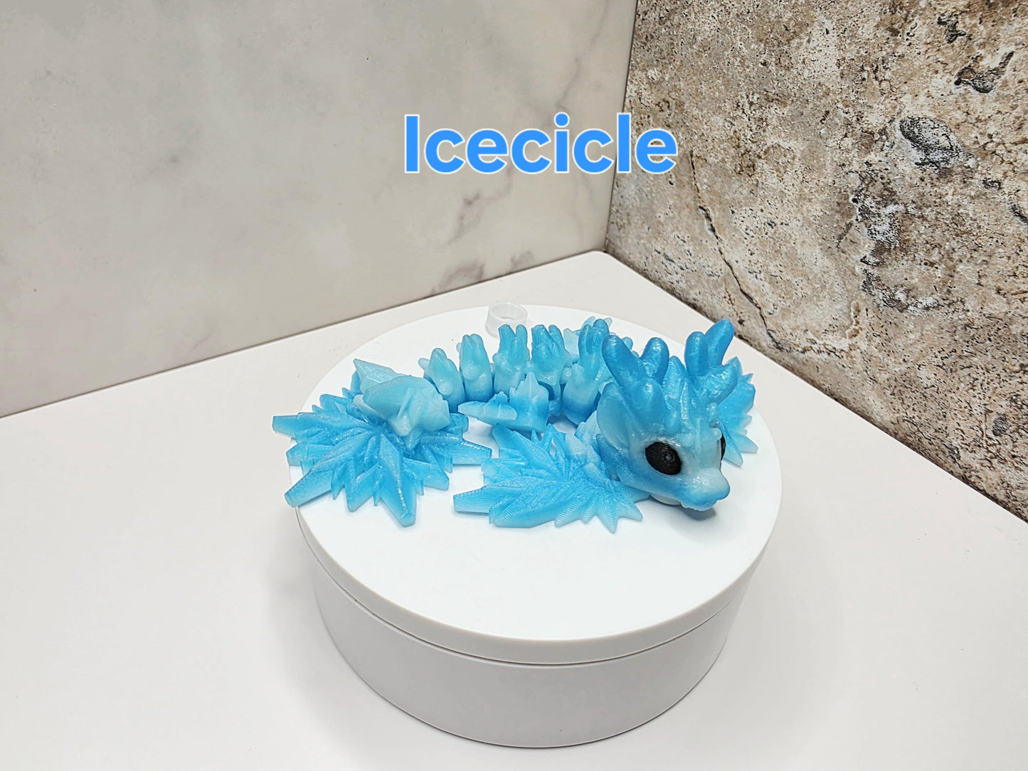 Tiny Winter Dragon for Stanley Tumblers | Icecicle Snowflake Straw Covers | Snowflake Body & Tail | Winter Drink Accessory Charm