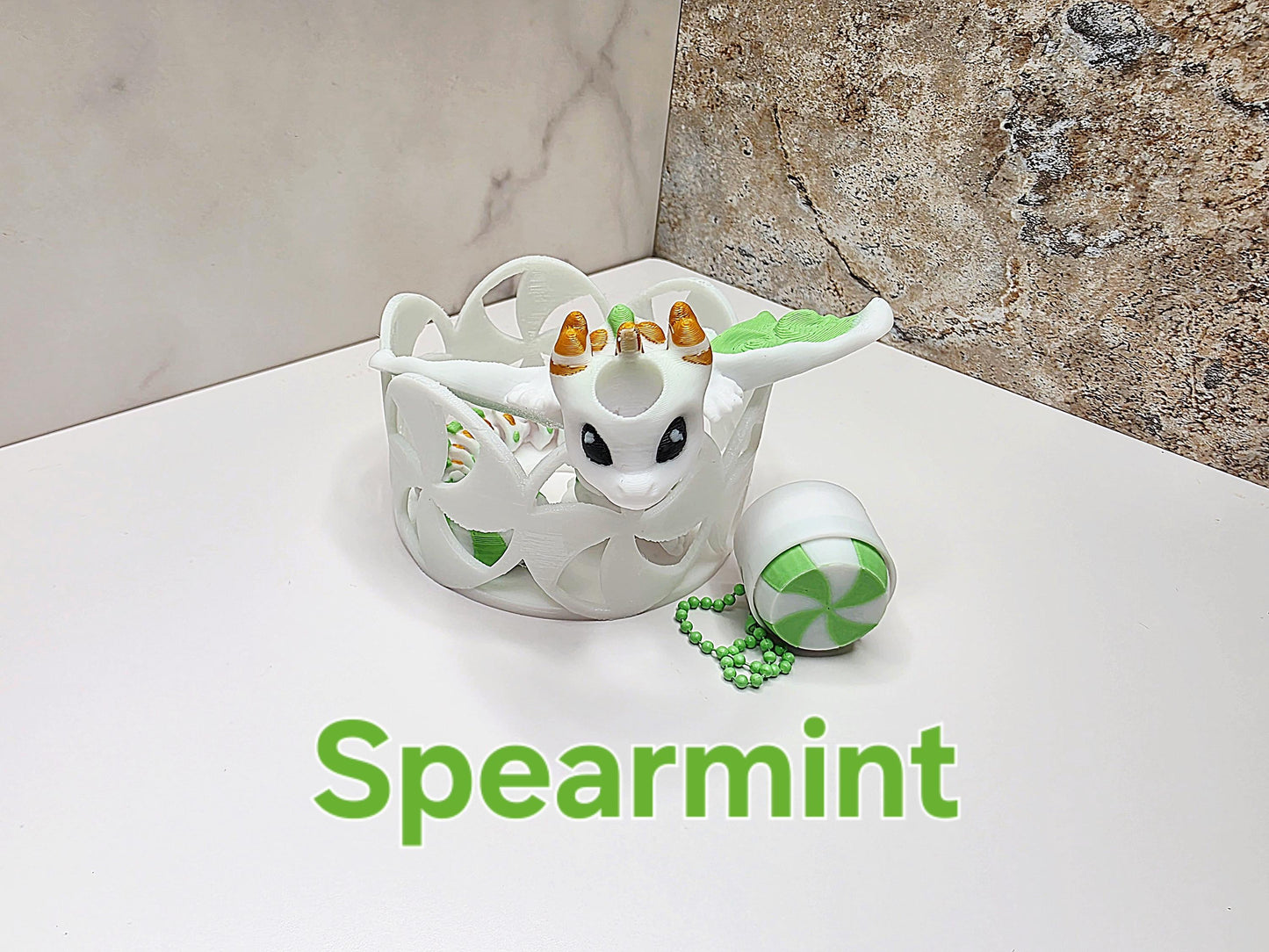 Mint Dragon Straw Topper & Boot for Stanley Tumblers Peppermint, Spearmint, Cinnamon | Bundle or Standalone With FREE Fidget Keychain Charm
