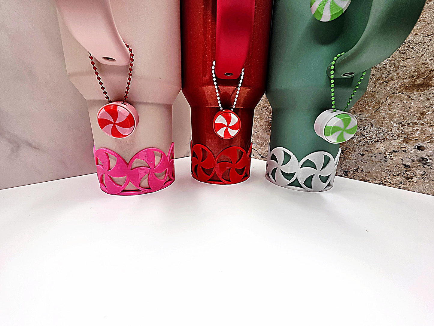 Mint Dragon Straw Topper & Boot for Stanley Tumblers Peppermint, Spearmint, Cinnamon | Bundle or Standalone With FREE Fidget Keychain Charm