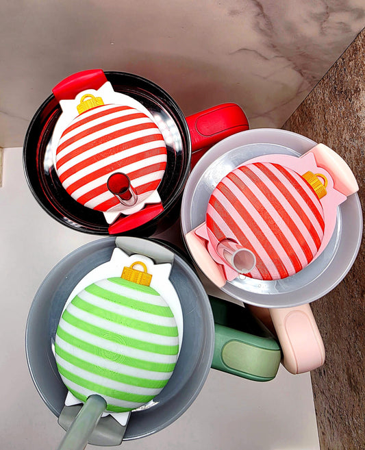 Mint Christmas Ornament Lid Topper & Boot for Stanley Tumblers | Festive Holiday Bundle + FREE Mint Fidget Clicker Keychain