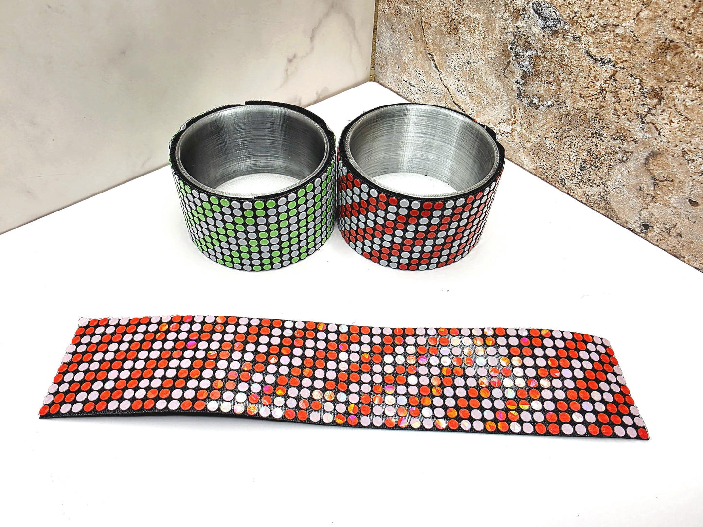 Mint Striped Interchangeable Boot & Cover for Stanley Tumblers | Peppermint, Spearmint, Cinnamon + FREE Mint Fidget Clicker Keychain Charm