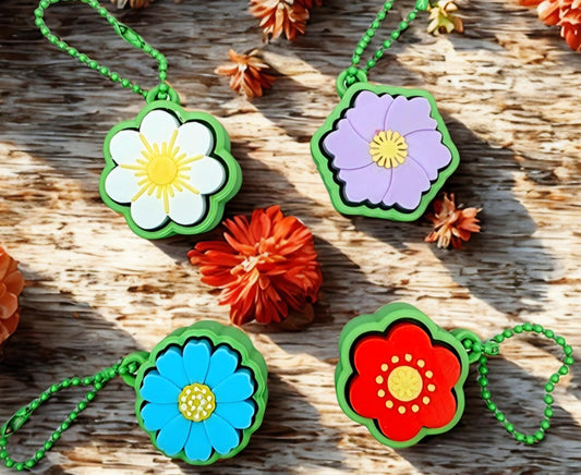 3D Printed Flower Fidget Clicker Keychain – 4 Floral Designs | Custom Colors | ADHD, Stress, Anxiety Relief for Adults & Kids