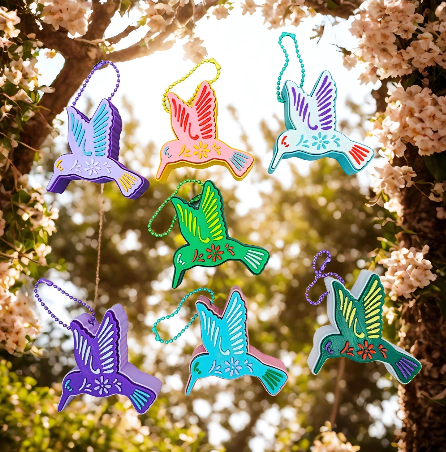 3D Printed Hummingbird Fidget Clicker Keychain – 7 Color Schemes + Custom | ADHD, Anxiety, Stress Relief Satisfying Click | Cute Bird Fidget