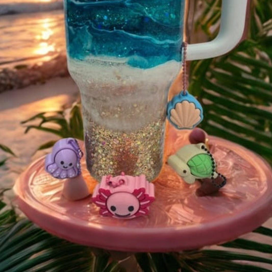 3D Printed Sea Creature Fidget Clicker Keychain – Seashell, Axolotl, Octopus & Sea Turtle | Custom Colors Available | Focus Sensory Support