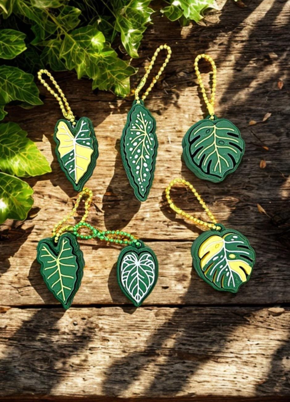 3D Printed Plant Fidget Clicker Keychain – Monstera, Alocasia, Anthurium, Begonia | Variegated Options | For ADHD, Stress & Anxiety Relief