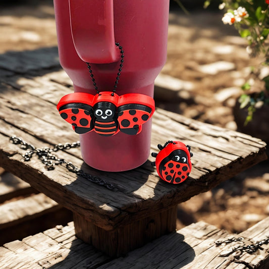 3D Printed Ladybug Fidget Clicker Keychain – Open Wings or Closed Wings | Mechanical ADHD Anxiety Stress Relief | Focus and Sensory Support