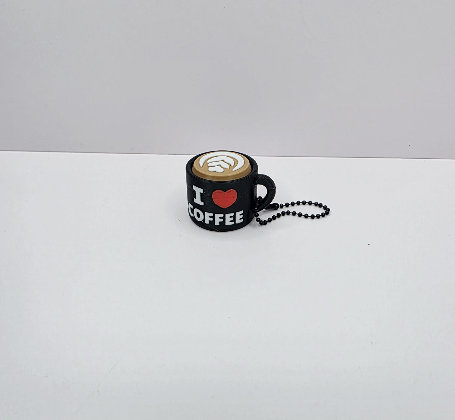 3D Printed Coffee Mug Fidget Clicker Keychain – 16 Combos | Heart Flower Yin Yang Poo | ADHD Anxiety Stress Relief Sensory Focus Support