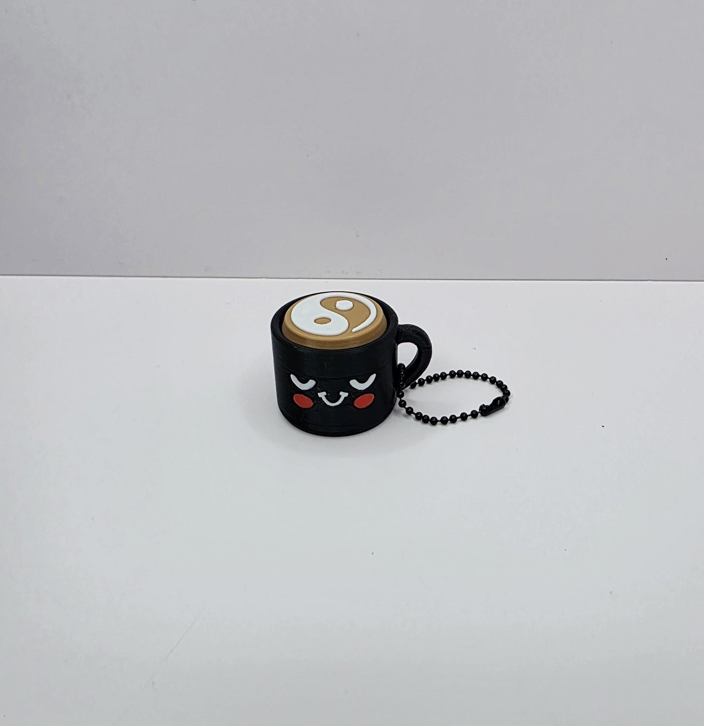 3D Printed Coffee Mug Fidget Clicker Keychain – 16 Combos | Heart Flower Yin Yang Poo | ADHD Anxiety Stress Relief Sensory Focus Support