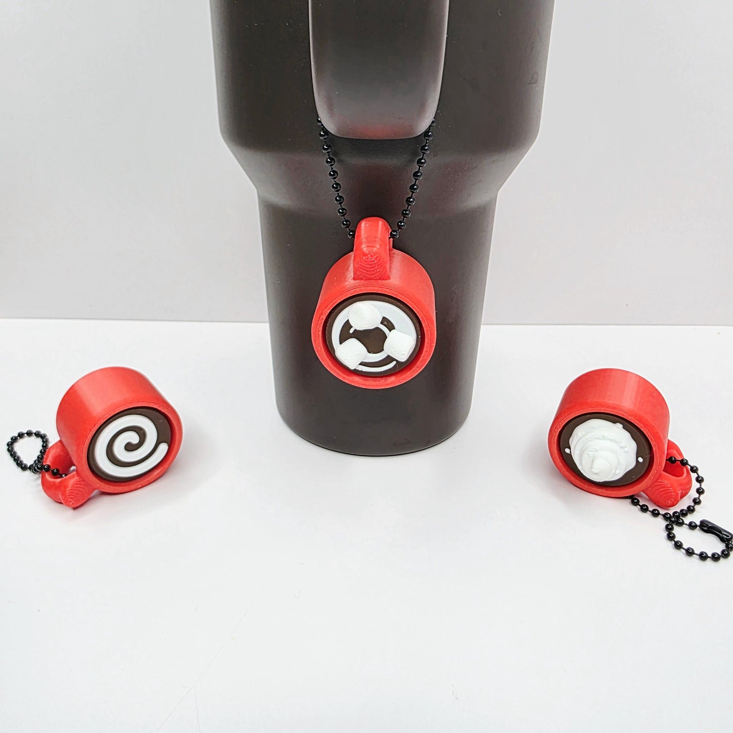 3D Printed Hot Cocoa Mug Fidget Clicker Keychain – Whipped Topping or Marshmallow Designs| ADHD Anxiety Stress Relief Sensory Focus Support