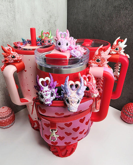 Valentine’s Dark Heart Dragon Magnet Charm for Stanley Brumate Hydrojug Tumblers | 13 Design Options | FREE Boot | Custom Colors Available