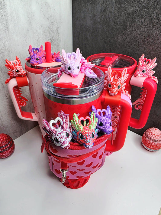 Valentine’s Light Heart Dragon Magnet Charm for Stanley Brumate Hydrojug Tumblers | 13 Design Options | FREE Boot | Custom Colors Available