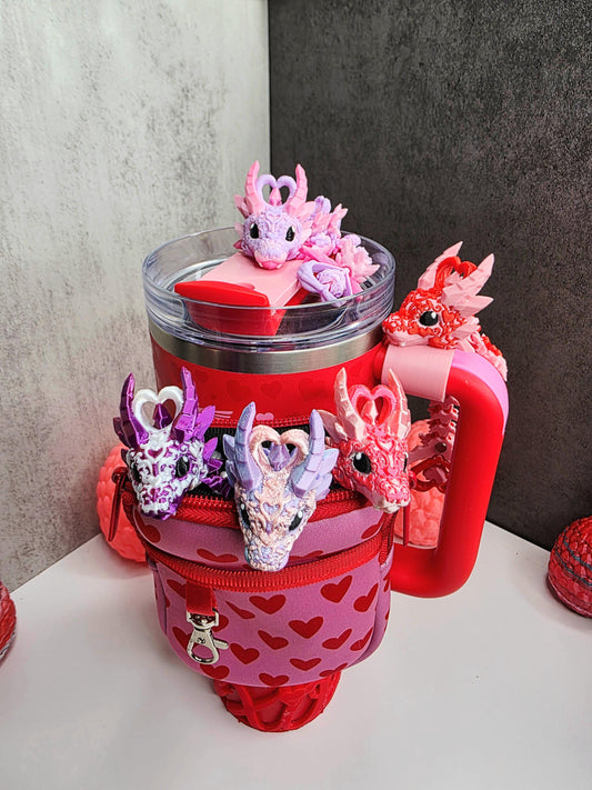 Valentine’s Dark Heart Dragon Magnet Charm for Stanley Brumate Hydrojug Tumblers | 13 Design Options | FREE Boot | Custom Colors Available
