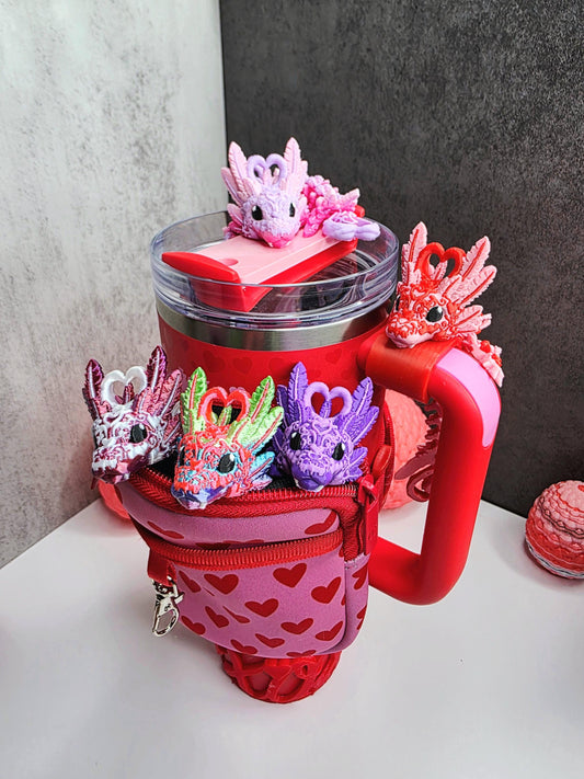Valentine’s Light Heart Dragon Magnet Charm for Stanley Brumate Hydrojug Tumblers | 13 Design Options | FREE Boot | Custom Colors Available