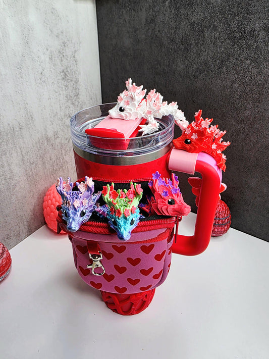 Valentine’s Cherry Blossom Dragon Magnet Charm for Stanley Brumate Hydrojug Tumblers | 13 Design Options| FREE Boot | Custom ColorsAvailable